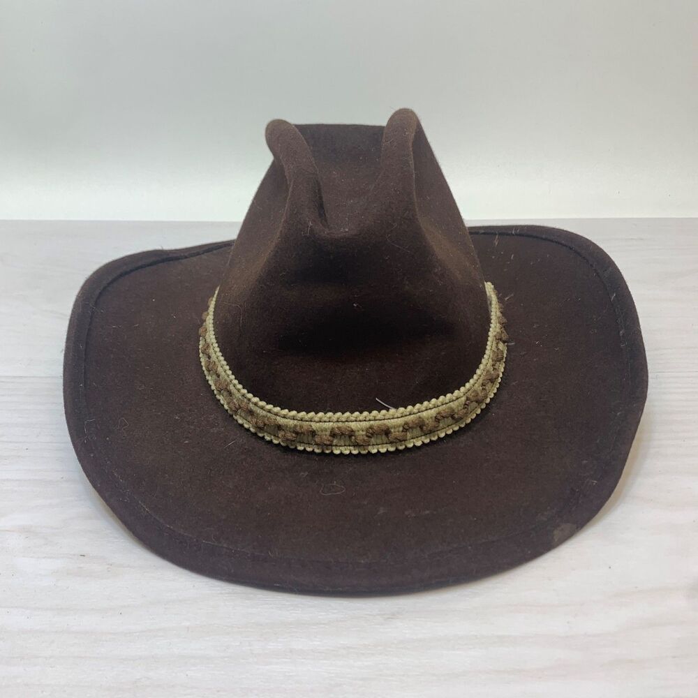 Vintage Miller Bros. Western Wear Brown Cowboy hat Size XL 100% Wool